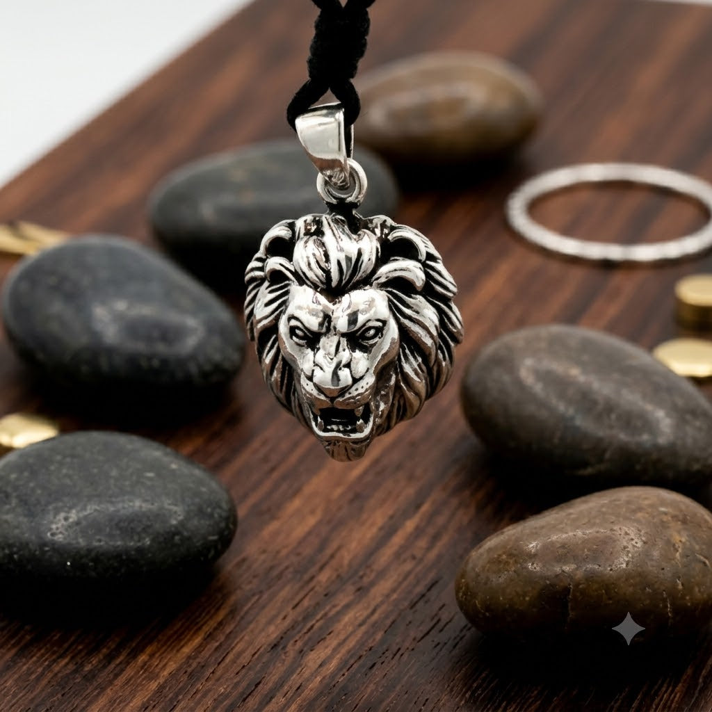 Lion Of Judah Leo 92.5 Sterling Silver Pewter Brass Necklace Pendant Jewelry