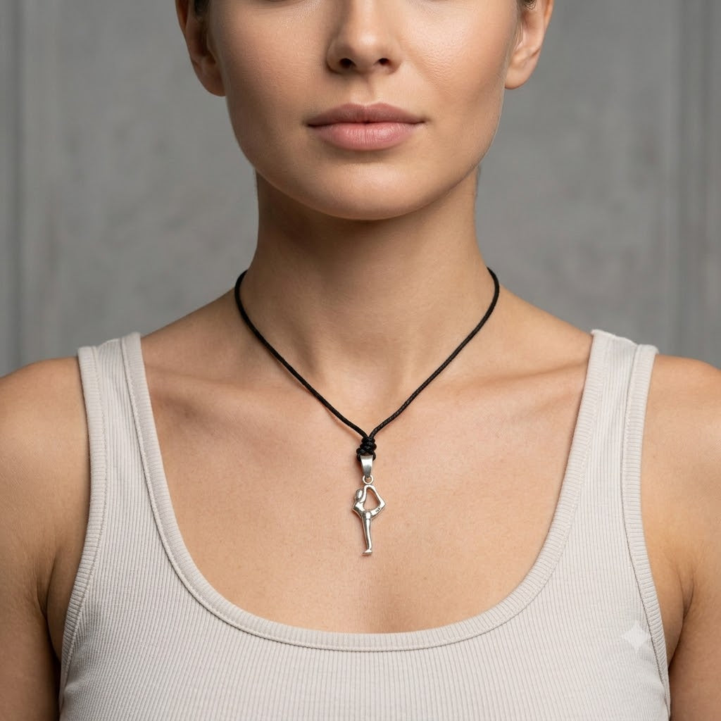 Yoga Pose 92.5 Sterling Silver Gold Brass Charm Necklace Pendant Jewelry