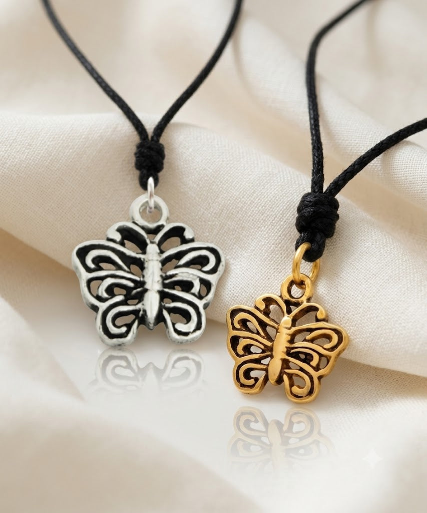 Unique Butterfly Sterling-silver Pewter Gold Brass Charm Necklace Pendant Jewelry