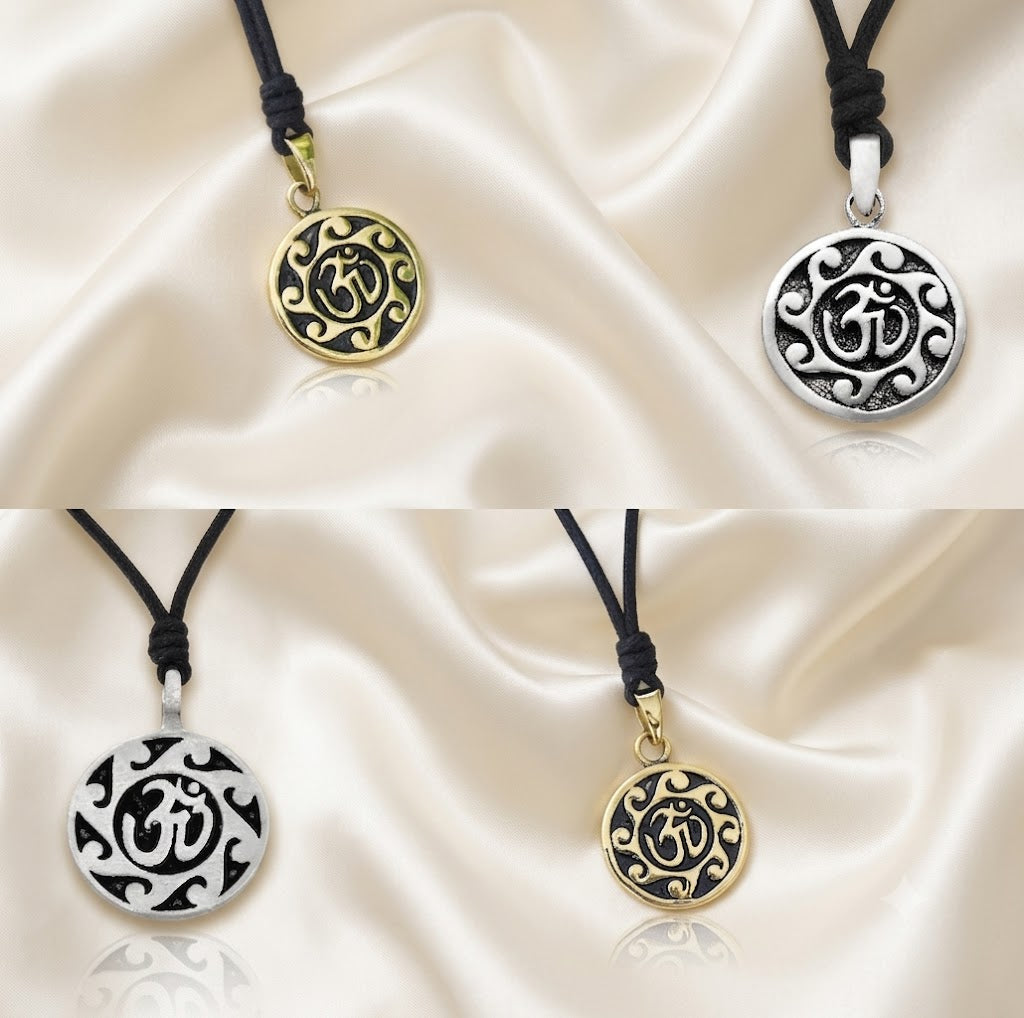 Unique Hindu Symbol Sterling Silver Pewter Brass Charm Necklace Pendant Jewelry