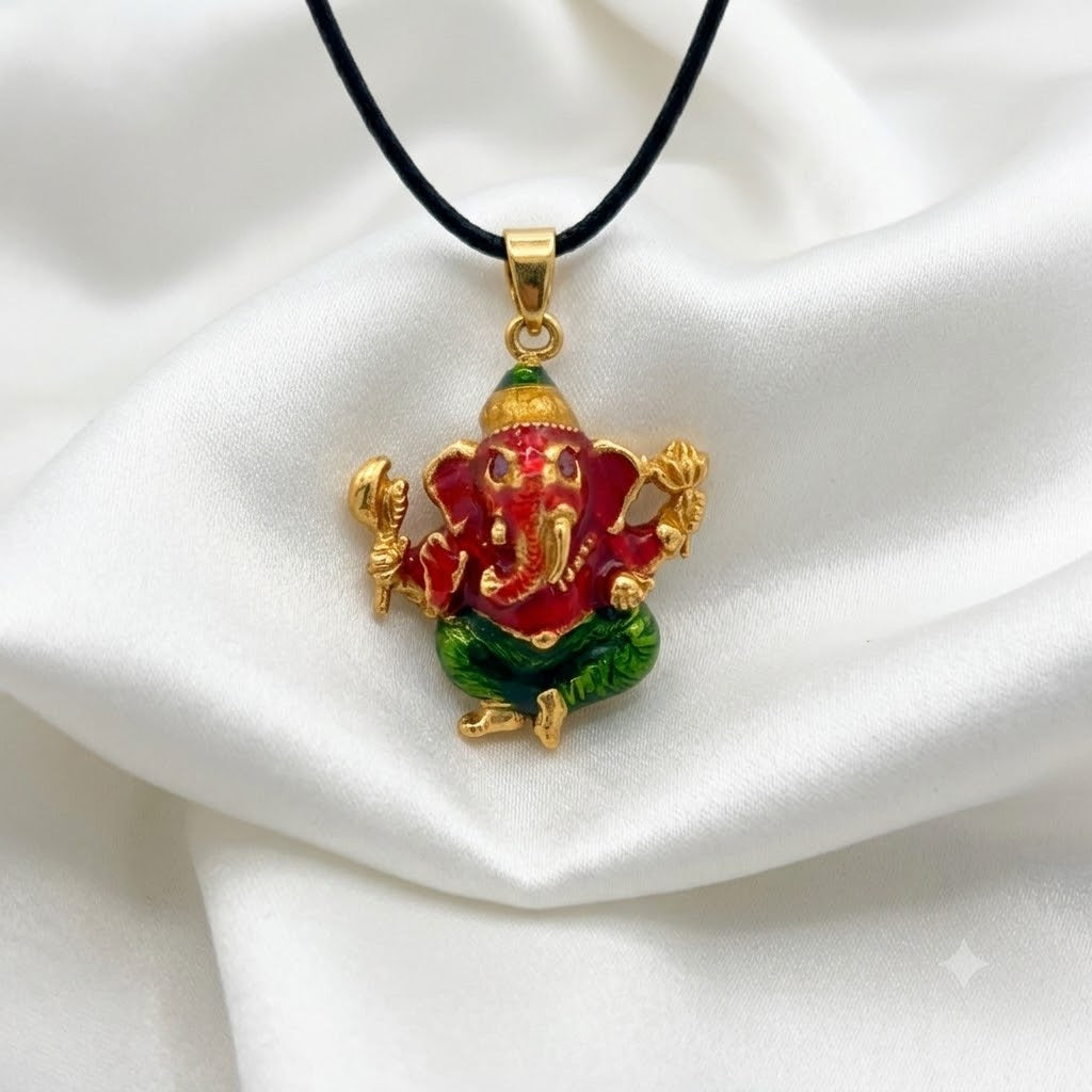 Ganesh Gold Plated 92.5 Sterling Silver Necklace Pendant Jewelry