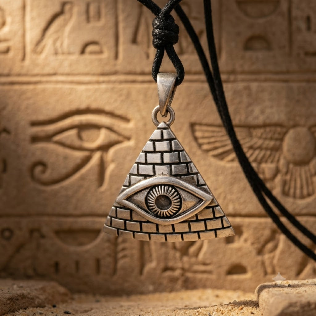 Eye Of Providence 92.5 Sterling Silver Pewter Brass Necklace Pendant Jewelry