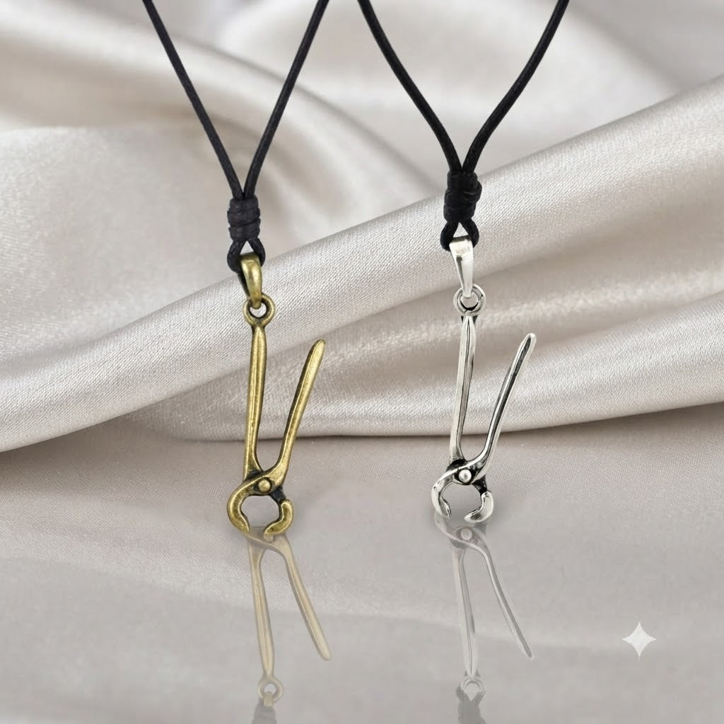 Spring Clamp 92.5 Sterling Silver Gold Brass Necklace Pendant Jewelry