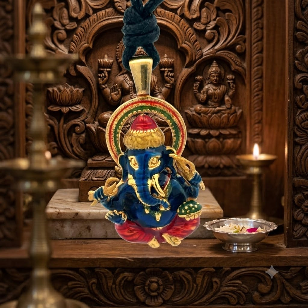 Ganesh Gold Plated 92.5 Sterling Silver Necklace Pendant Jewelry