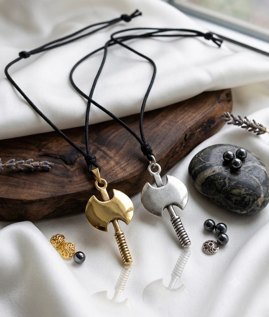 Beautiful Axe Pewter Sterling-silver Brass Charm Necklace Pendant Jewelry