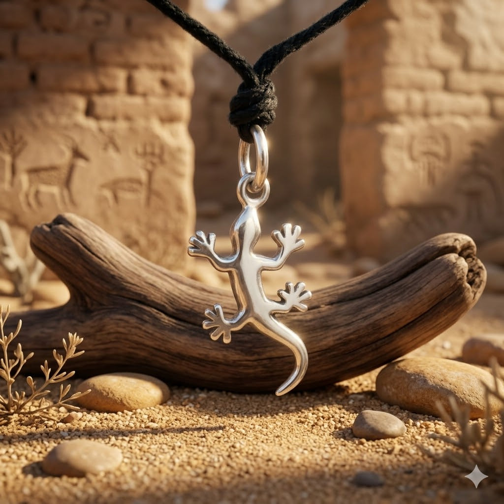 Lizard Reptile Handmade 92.5 Sterling Silver Necklace Pendant Jewelry
