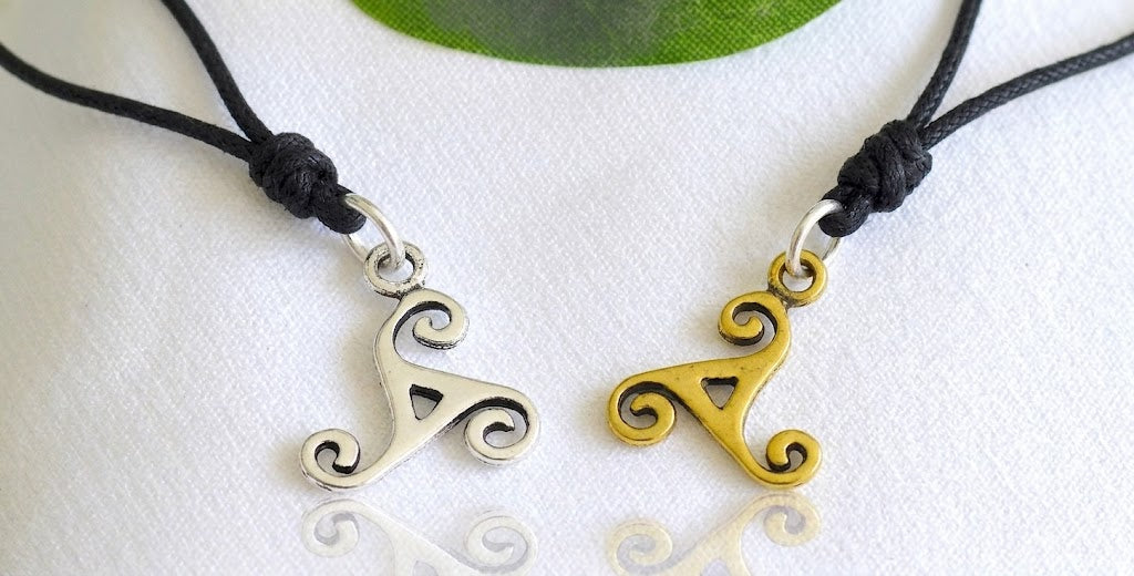 Celtic Trilogy Size S & M 92.5 Sterling Silver Gold Brass Necklace Pendant Jewelry
