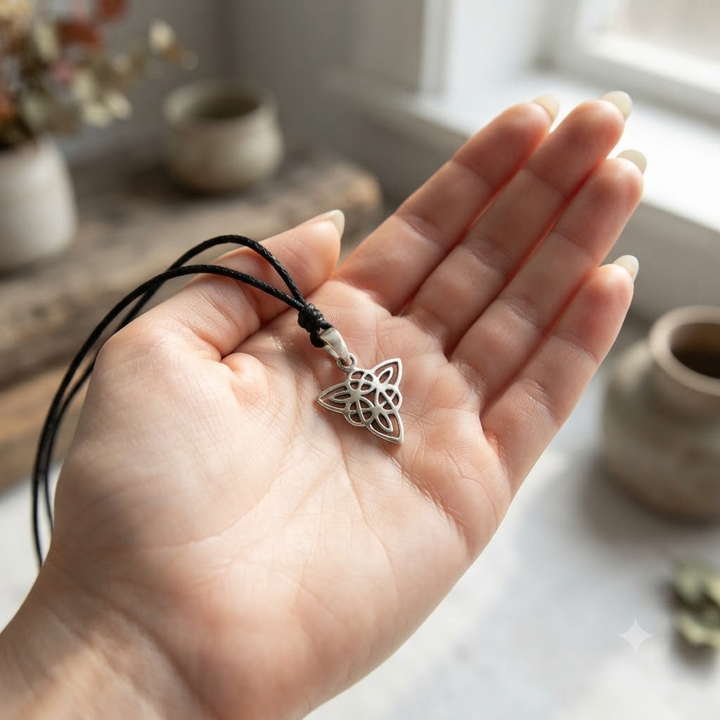 Classic Trilogy Triquetra 92.5 Sterling Silver Gold Brass Necklace Pendant Jewelry