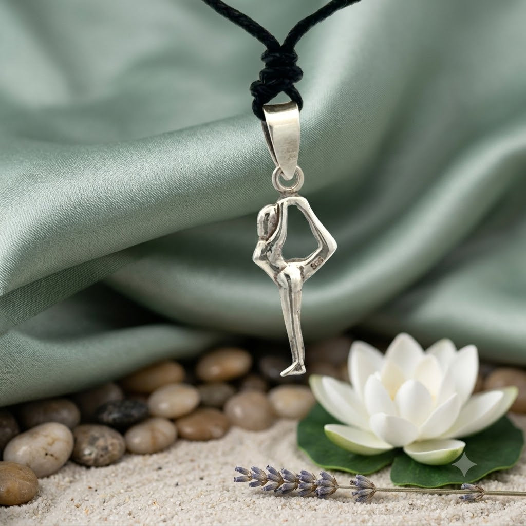 Yoga Pose 92.5 Sterling Silver Gold Brass Charm Necklace Pendant Jewelry