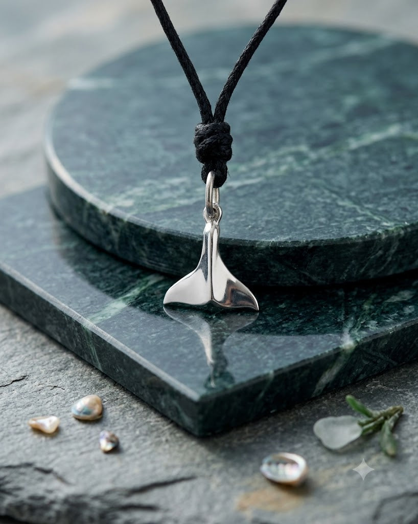 Unique Whale Tail Silver Pewter Brass Charm Necklace Pendant Jewelry
