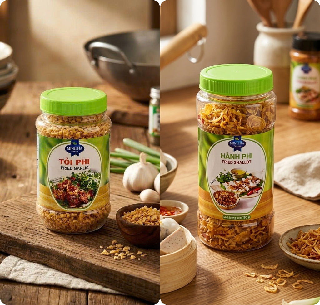 Minh Ha Vietnamese Fried Garlic & Shallots β Eco-Friendly, Handmade, Flavorful Garnish 100g
