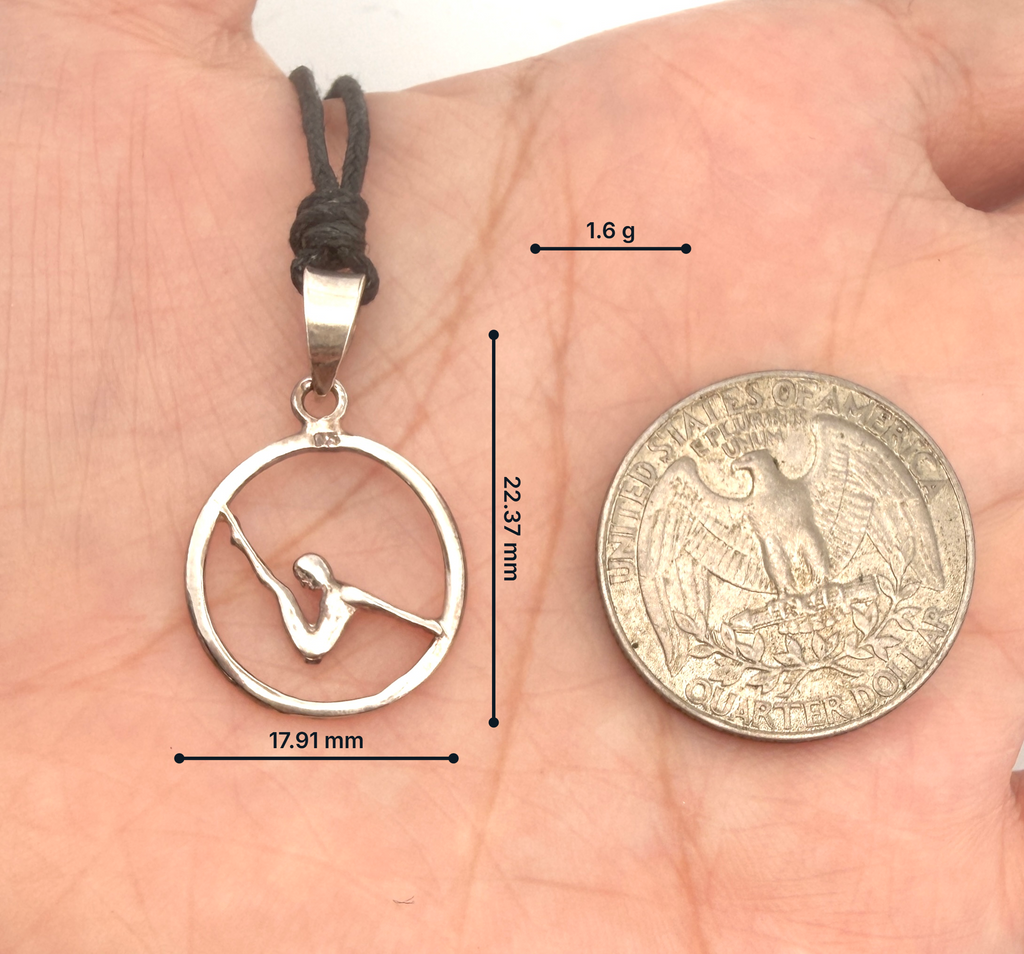 Yoga Pose 92.5 Sterling Silver Gold Brass Charm Necklace Pendant Jewelry