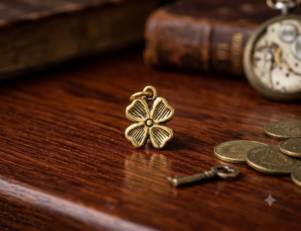 Four Leaf Clover Sterling-silver Pewter Gold Brass Charm Necklace Pendant Jewelry