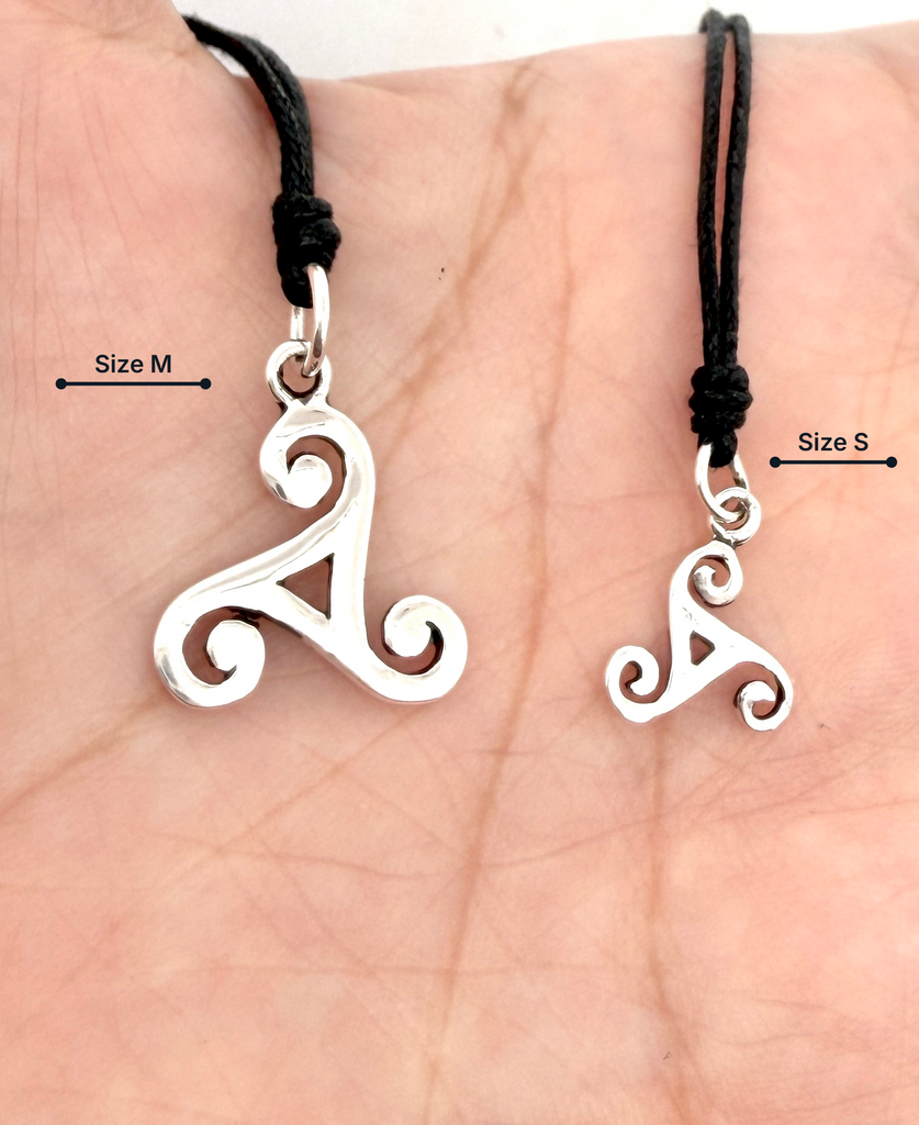 Celtic Trilogy Size S & M 92.5 Sterling Silver Gold Brass Necklace Pendant Jewelry