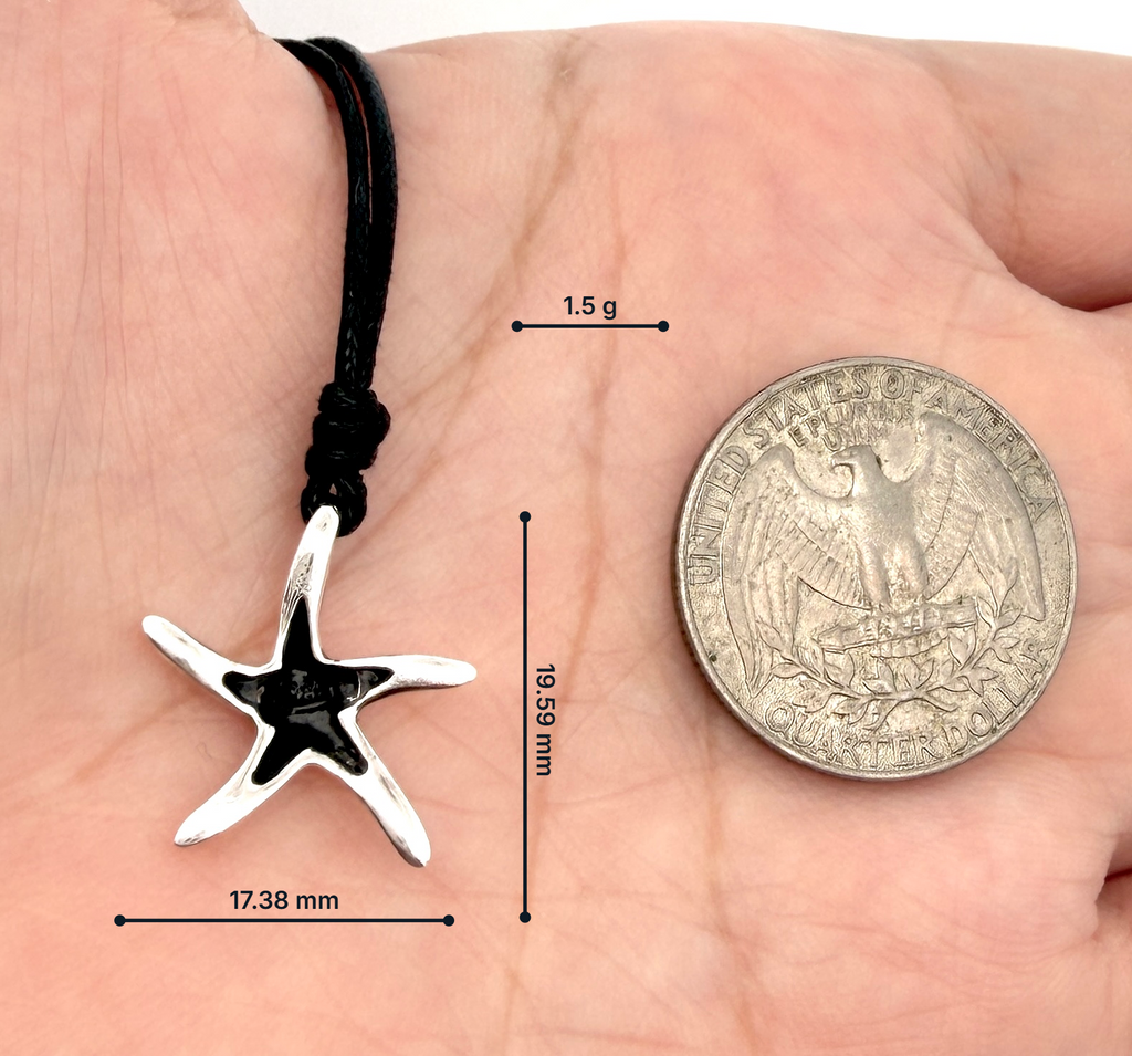 Cute Starfish 92.5 Sterling Silver Charm Necklace Pendant Jewelry