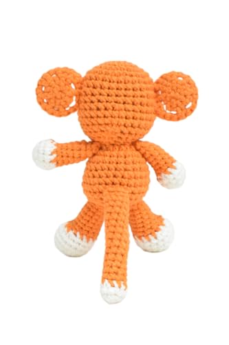 Bigfoot Monkey Handmade Amigurumi Stuffed Toy Knit Crochet Doll VAC (Orange)