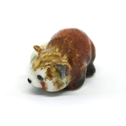 Ceramic Red Panda Figurine Animal Craft Miniature Collectible Porcelain DIY Gift