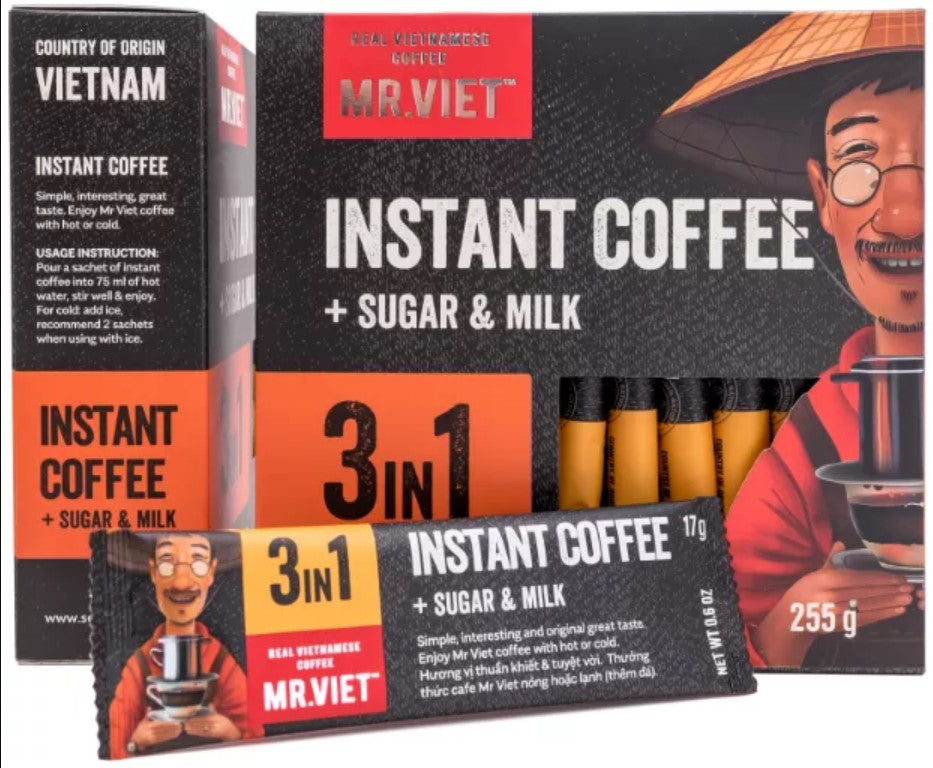 Mr. Viet Vietnamese Instant Coffee 4in1 / 3in1 / 2in1 Cappuccino / Black Americano/ Ginsheng Coffee
