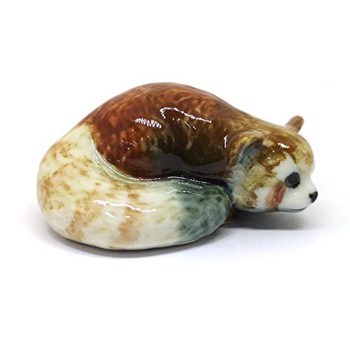 Ceramic Red Panda Figurine Animal Craft Miniature Collectible Porcelain DIY Gift