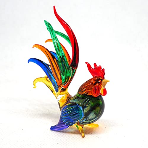 Whimsical Glass Chicken Figurine - A Playful Accent for Farmhouse or Country-Inspired Décor