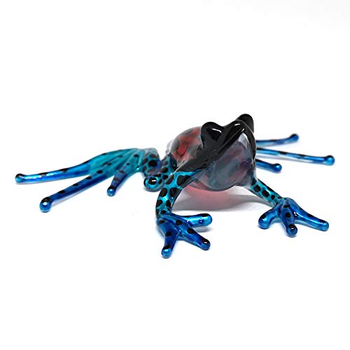 ZOOCRAFT Collectible Frog Figurines Blown Glass Hand Painted Animals Lovers Gift Collection Miniature Home Garden Terrarium Decor