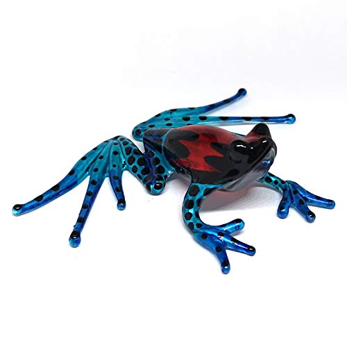 ZOOCRAFT Collectible Frog Figurines Blown Glass Hand Painted Animals Lovers Gift Collection Miniature Home Garden Terrarium Decor