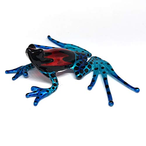 ZOOCRAFT Collectible Frog Figurines Blown Glass Hand Painted Animals Lovers Gift Collection Miniature Home Garden Terrarium Decor