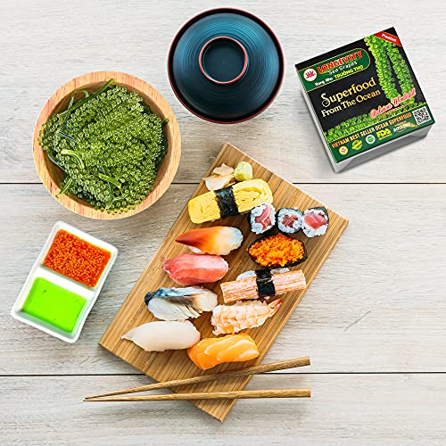 Sea Grapes - Umibudo Green Caviar - Dehydrated, Marinated in Saltwater by LONGEVITY | Enhance Health, Boosting Immune System, Valued Natural Gift From Sea (Original, 600g (21.2 oz))