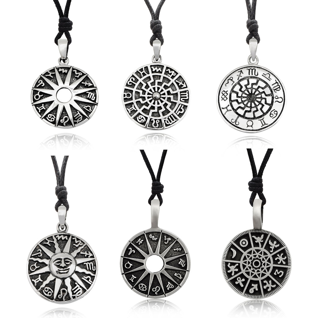 Handmade Astrology Sterling Silver Pewter Gold Brass Necklace Pendant Jewelry