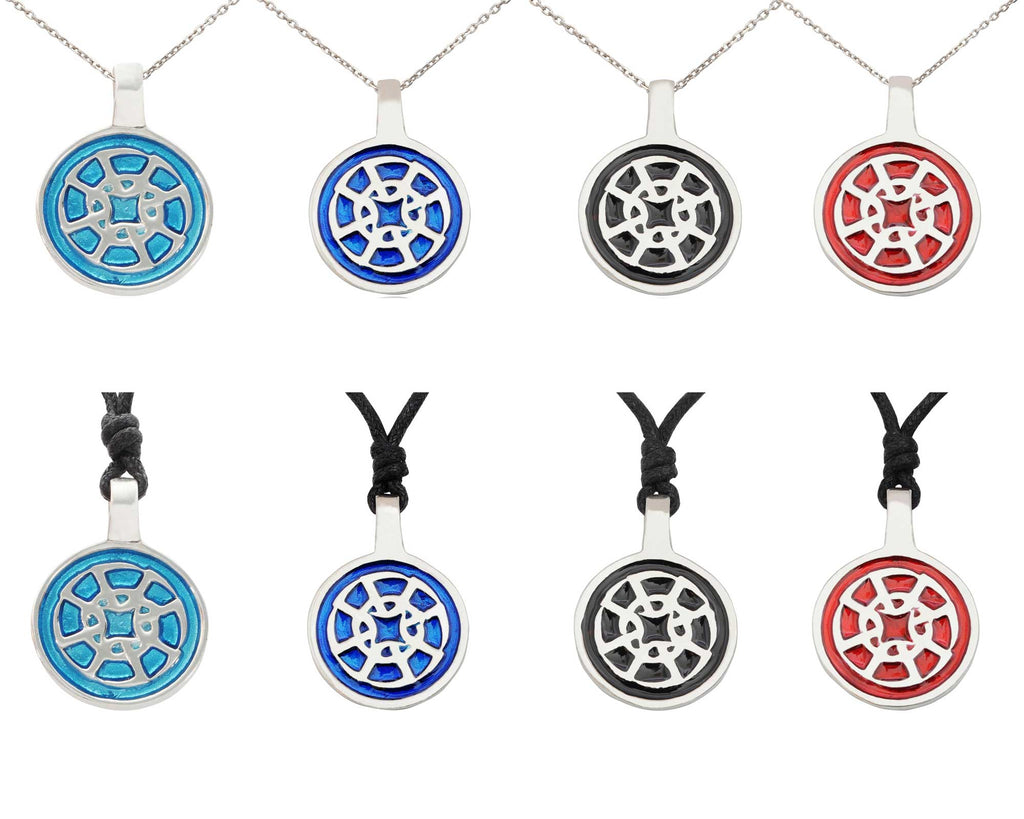 Buddhist Wheel of Life Silver Pewter Charm Necklace Pendant Jewelry