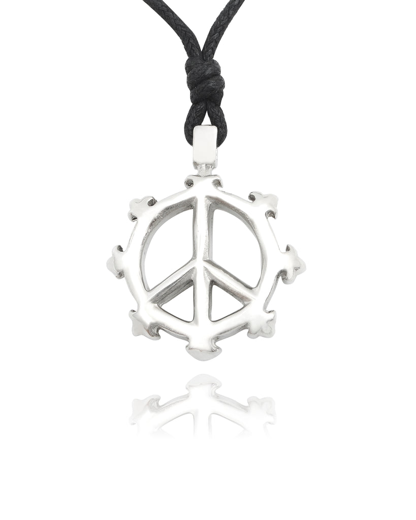 New Peace Sign Silver Pewter Gold Brass Charm Necklace Pendant Jewelry