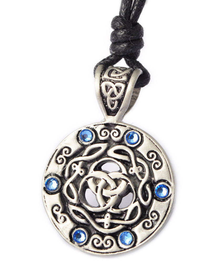 Colorful Celtic Trilogy Silver Pewter Charm Necklace Pendant Jewelry