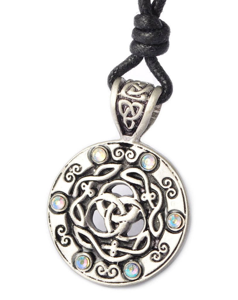 Colorful Celtic Trilogy Silver Pewter Charm Necklace Pendant Jewelry