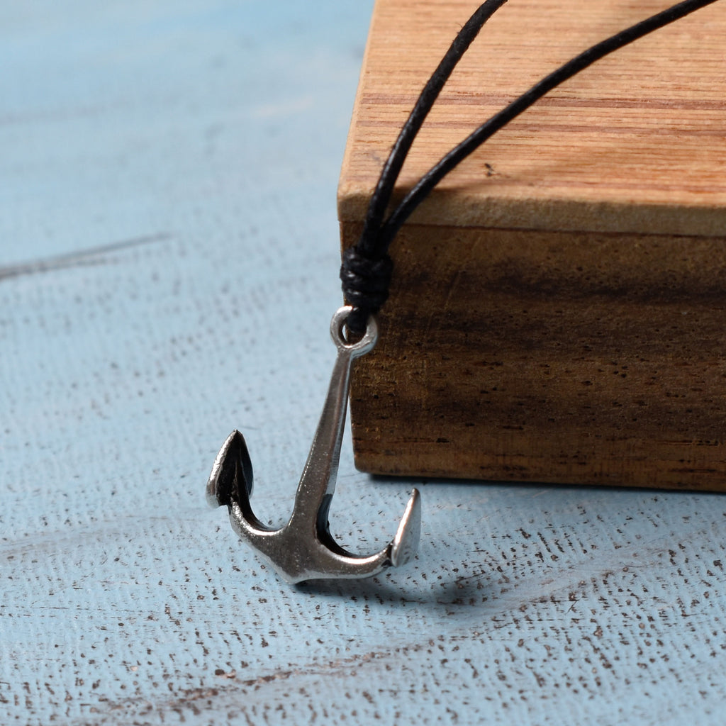 Anchor Ship Boat Pewter Sterling-silver Brass Charm Necklace Pendant Jewelry