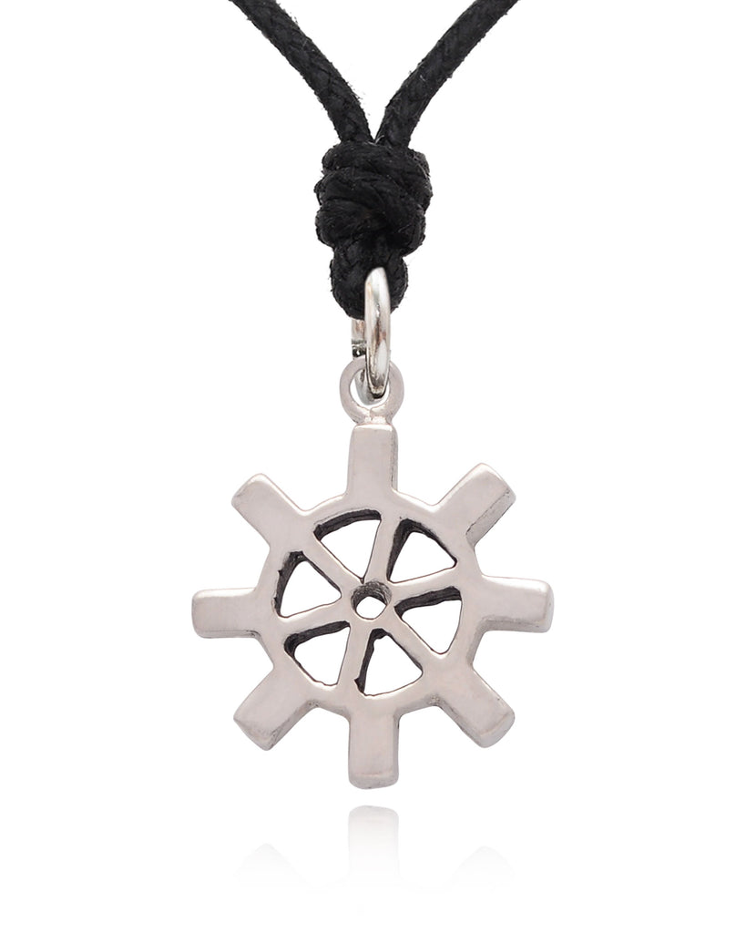 Gear Machine Silver Brass Gold Brass Charm Necklace Pendant Jewelry