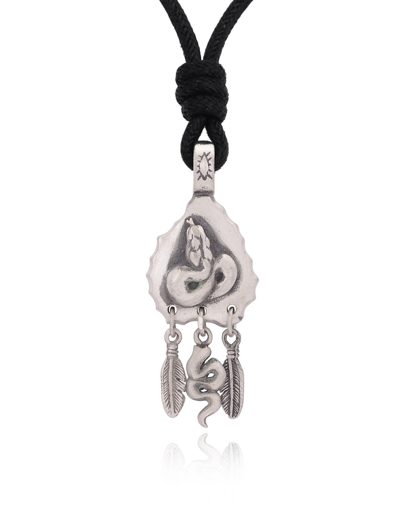 Native American Carved Stone Animal Silver Pewter Necklace Pendant Jewelry
