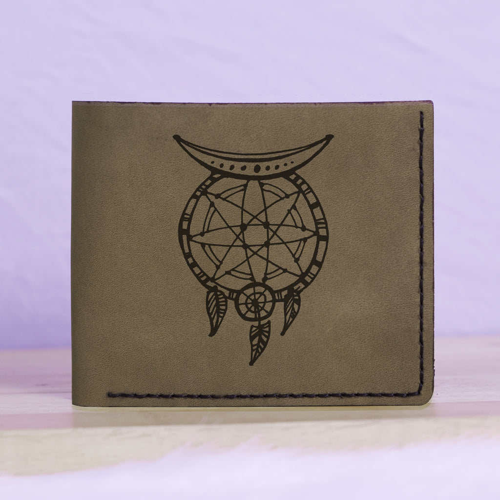 Men's Astrology Horoscope 3 Genuine Leather Blocking Bifold Wallet MHLT_01_GRN