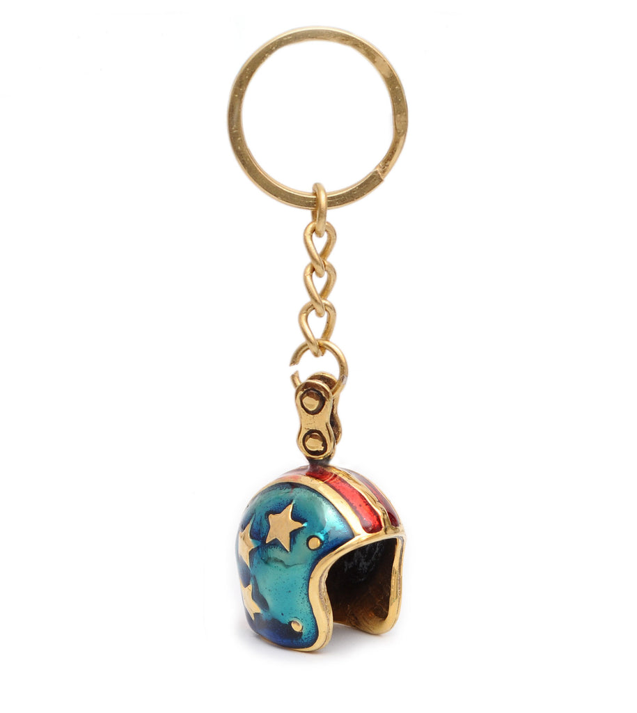Motorcycle Helmet Handmade Brass Keychains Keyrings MKC