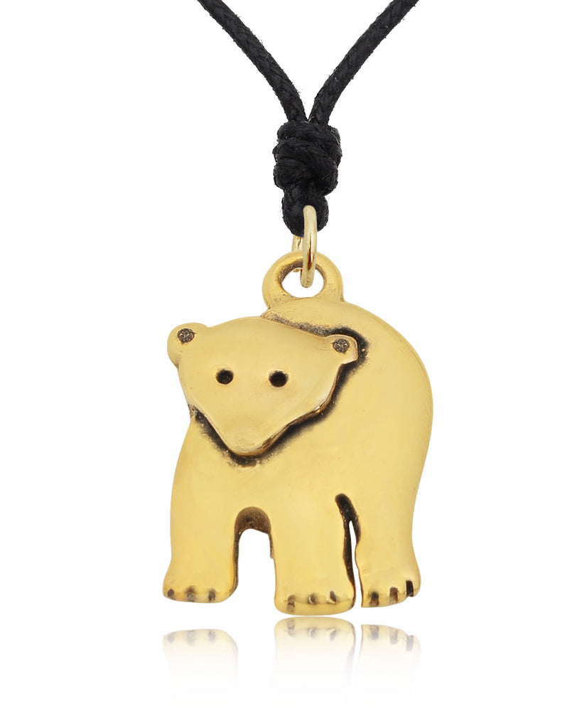 Polar Bear Silver Pewter Gold Brass Charm Necklace Pendant Jewelry