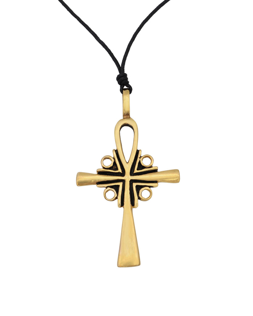 Trendy Egyptian Ankh Pewter Silver Gold Brass Charm Necklace Pendant Jewelry
