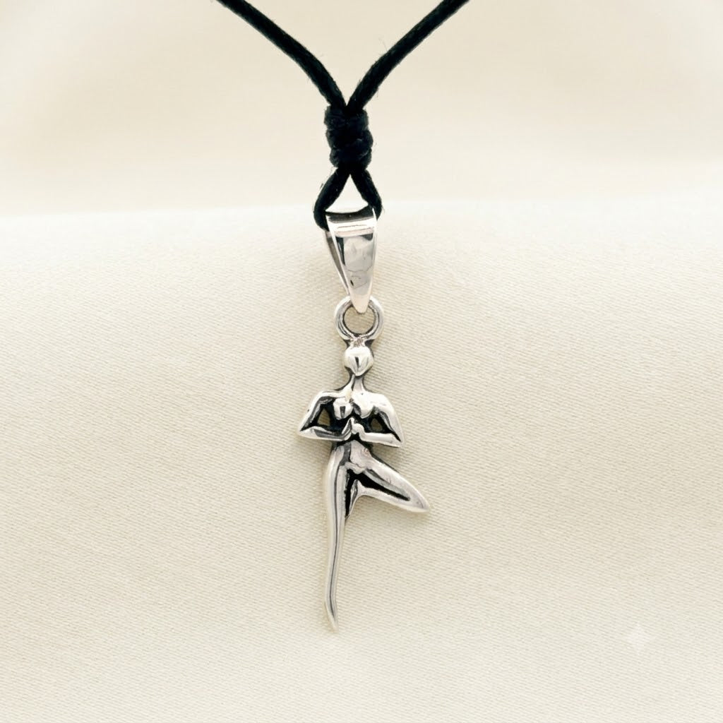 Yoga Pose 92.5 Sterling Silver Gold Brass Charm Necklace Pendant Jewelry