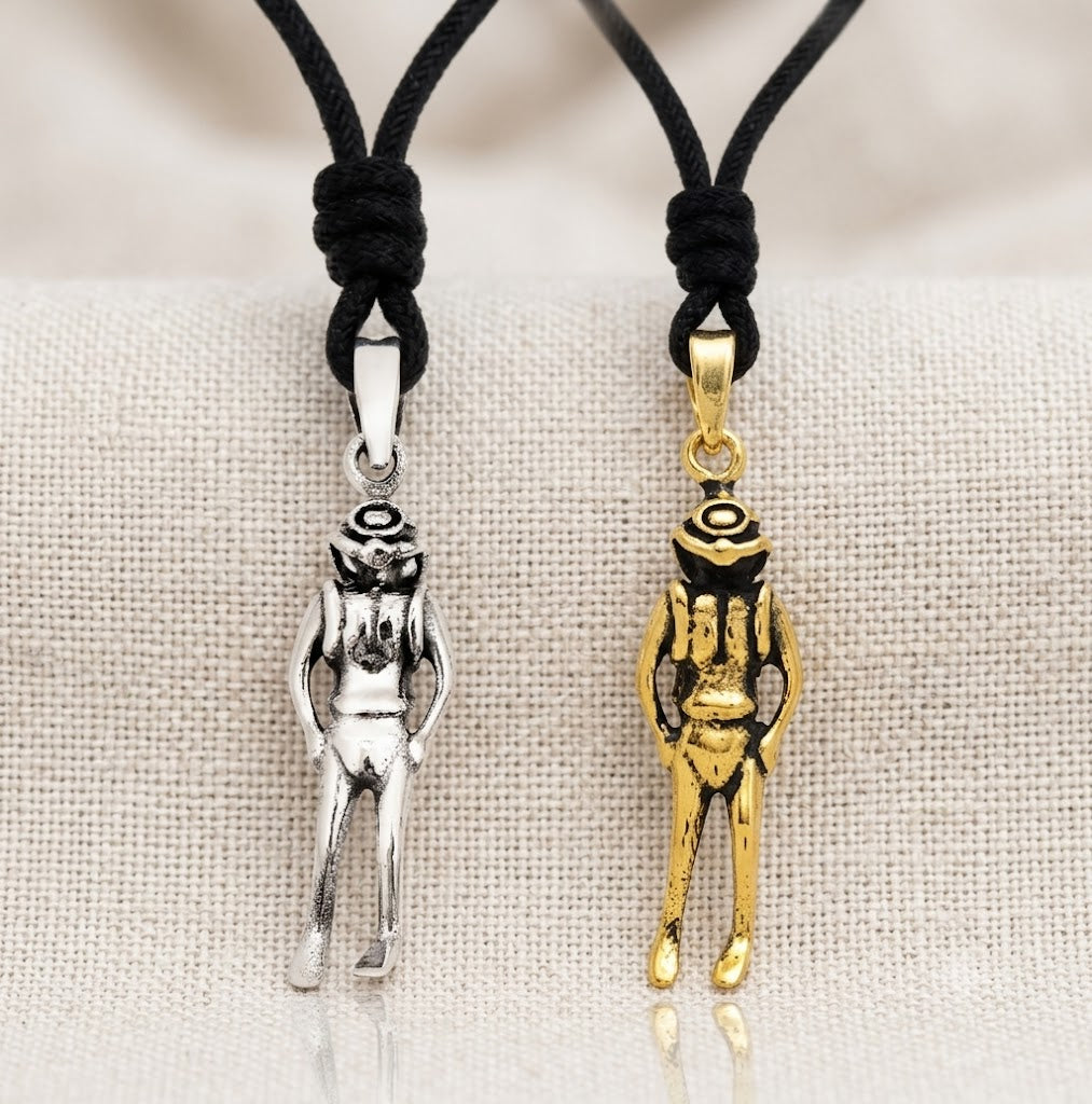 Scuba Diver 92.5 Sterling Silver Gold Brass Charm Necklace Pendant Jewelry