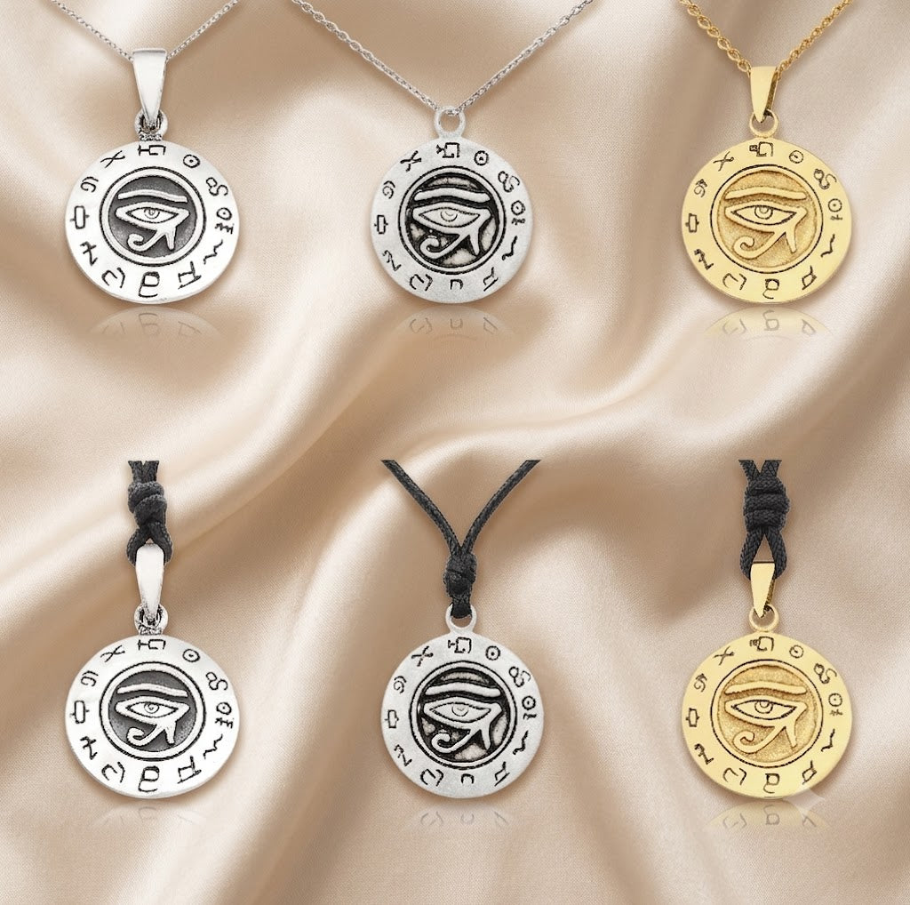 Egyptian Eye of Ra Horus Silver Pewter Gold Brass Charm Necklace Pendant Jewelry