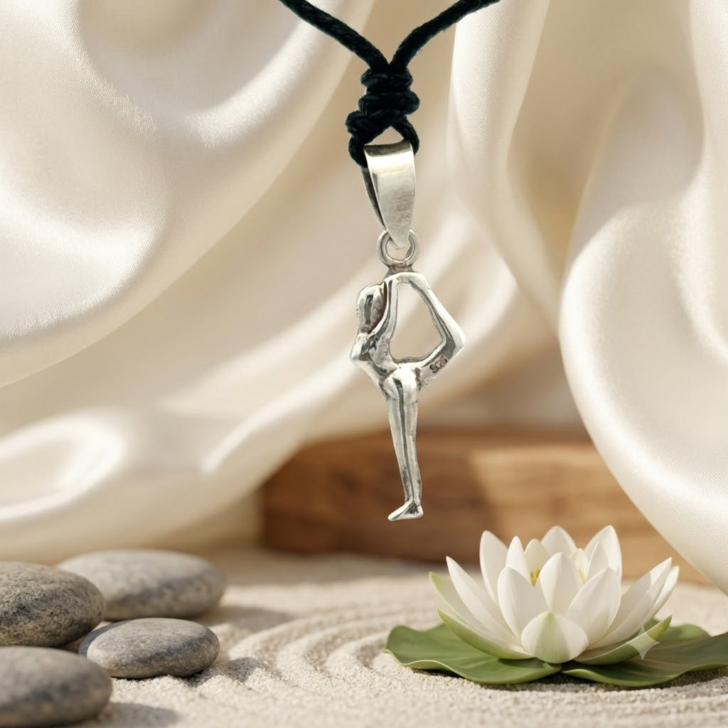 Yoga Pose 92.5 Sterling Silver Gold Brass Charm Necklace Pendant Jewelry