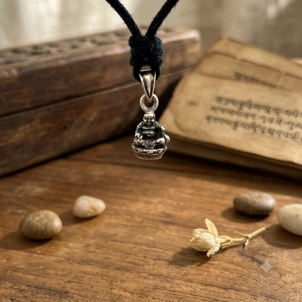 Happy Smile Buddha 92.5 Sterling Silver Brass Charm Necklace Pendant Jewelry