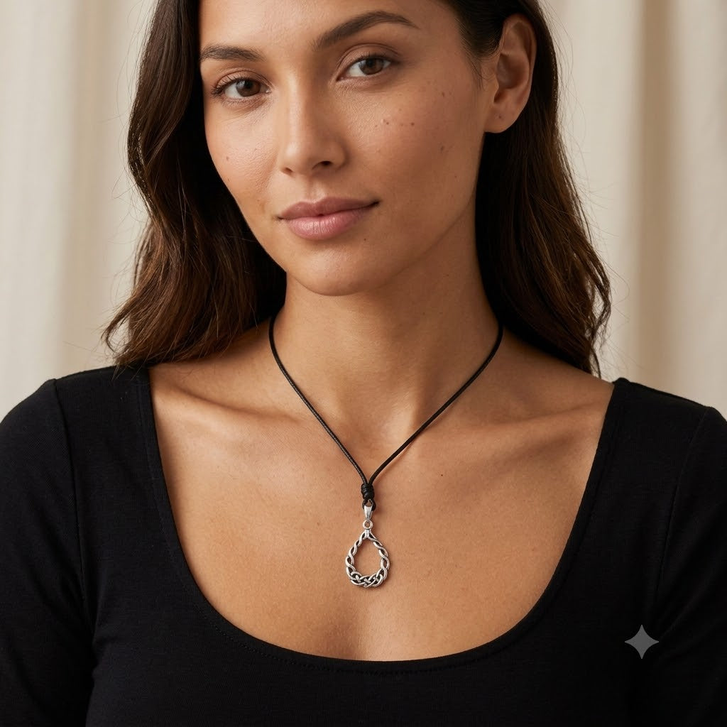 Lovely Maori Handmade 92.5 Sterling Silver Brass Charm Necklace Pendant Jewelry