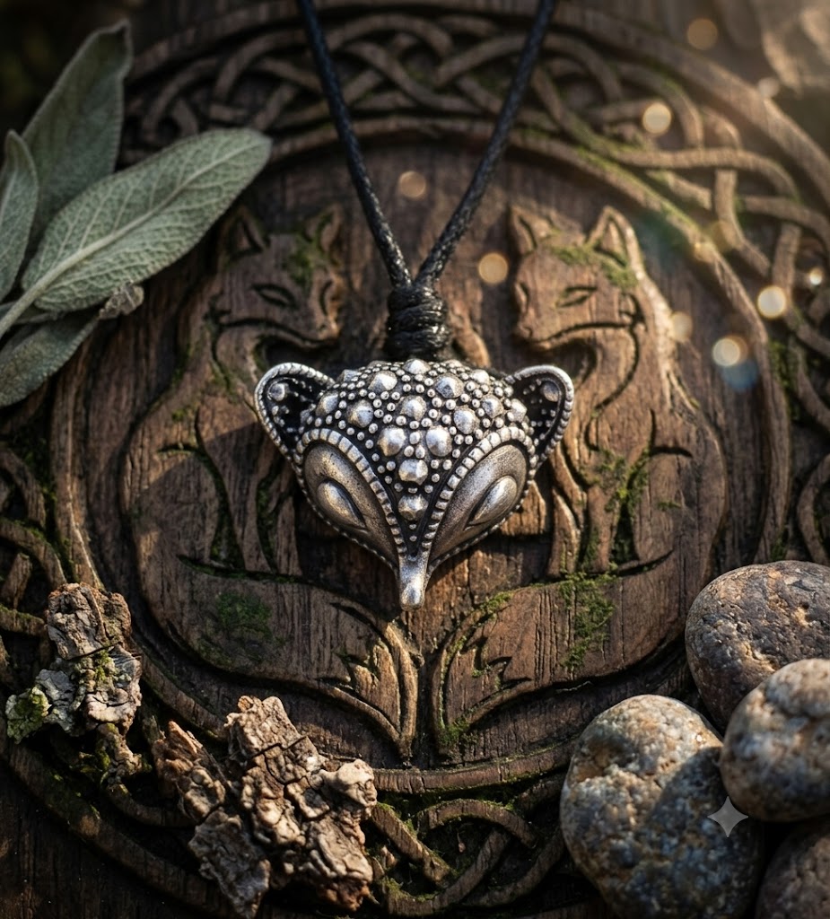 Fox Head 92.5 Sterling Silver Pewter Necklace Pendant Jewelry