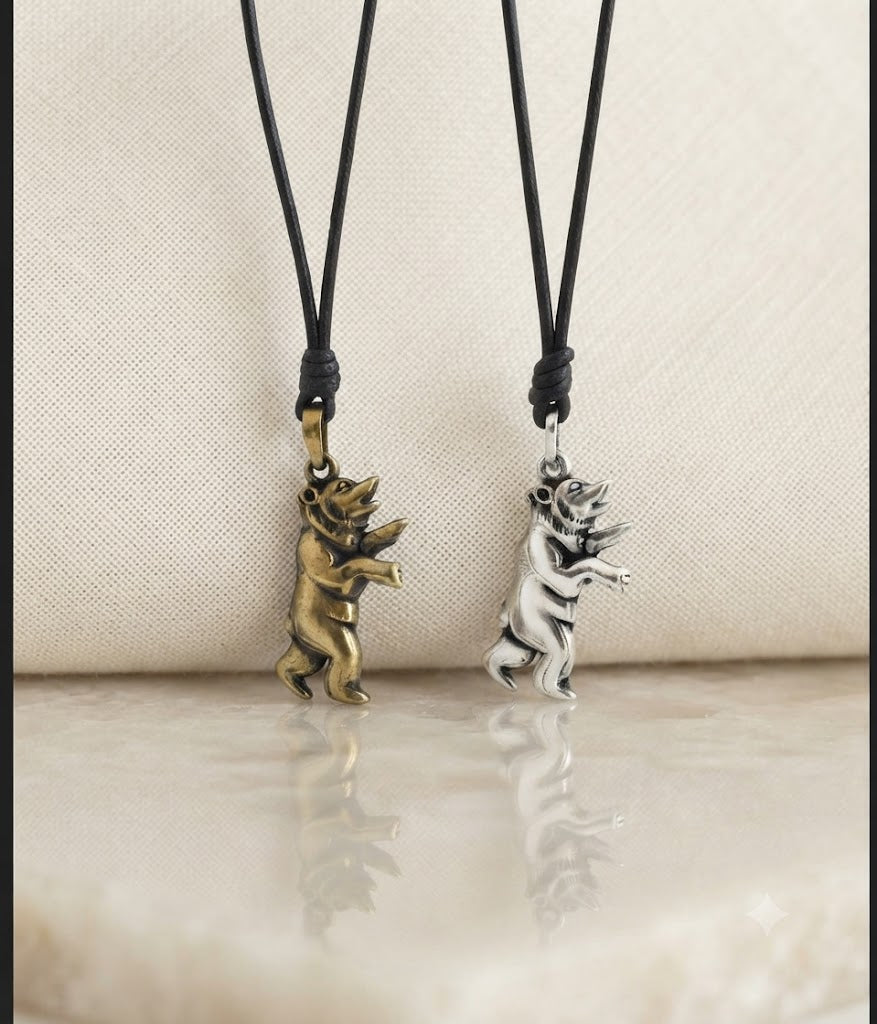 Cute Bear Sterling Silver Pewter Gold Brass Charm Necklace Pendant Jewelry