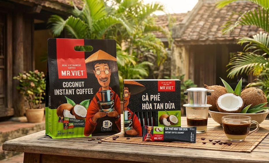Mr. Viet Coconut Instant Vietnamese Coffee – Rich, Creamy Coconut Flavor, Authentic Café Style