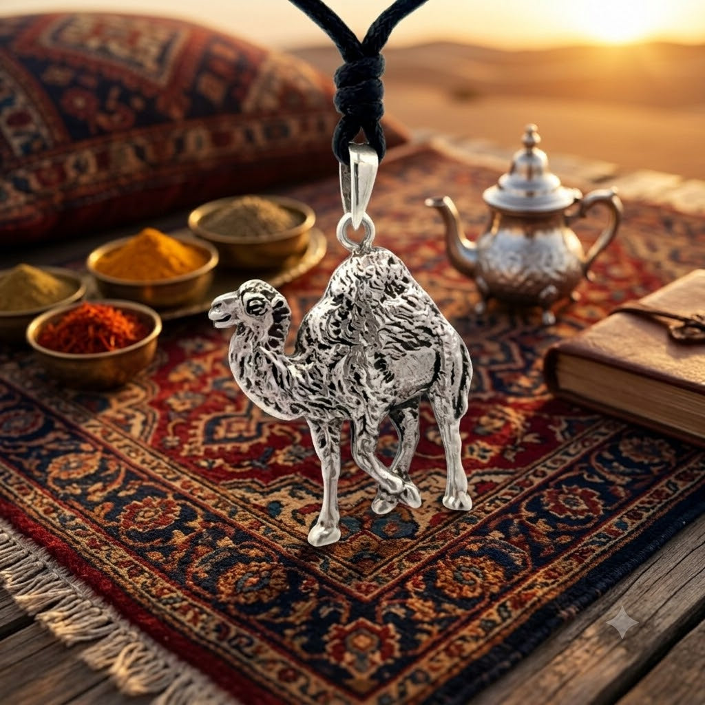 Cute Camel 92.5 Sterling Silver Gold Brass Charm Necklace Pendant Jewelry
